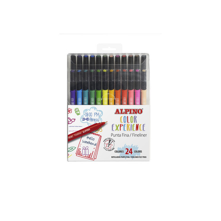 Estuche 24 rotuladores fine liner color experience alpino ar001039