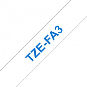 Brother tzefa3 cinta textil generica de etiquetas - texto azul sobre fondo blanco - ancho 12mm x 3 metros
