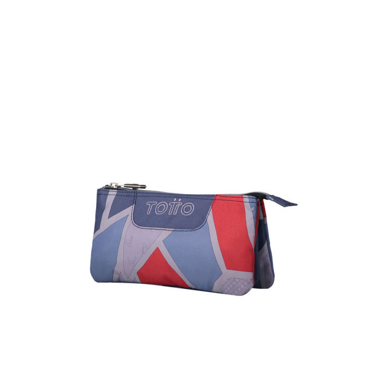 Estuche triple gris y azul totto ac52eco012-2120z-2jg