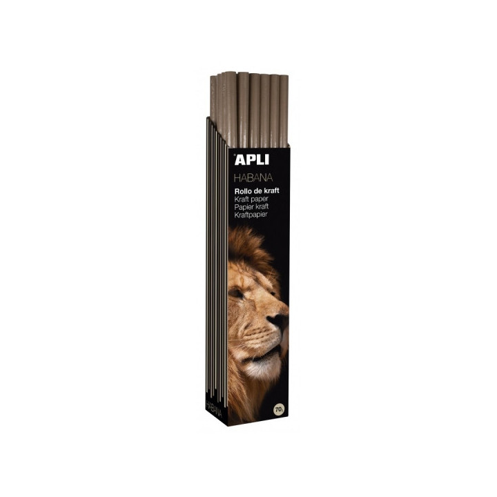 Apli Rollo de Papel Kraft - 70gr - Fibras Naturales - Alta Resistencia - Homogeneidad de Color - Ideal para Embalajes y Manuali