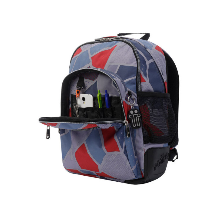 Mochila infantil gris y azul totto ma04eco029-2120n-2jg