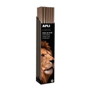 Apli Rollo de Papel Kraft - 70gr - Fibras Naturales - Alta Resistencia - Homogeneidad de Color - Ideal para Embalajes y Manuali