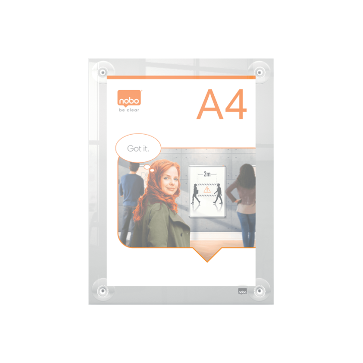 Portaposter acrílico transparente mural removible a4 nobo 1915600