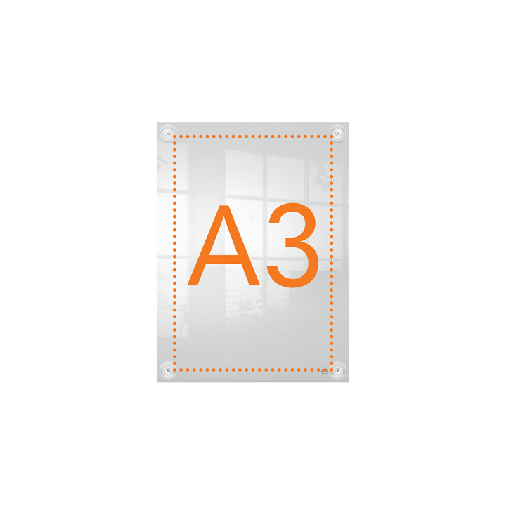Portaposter acrílico transparente mural removible a3 nobo 1915599