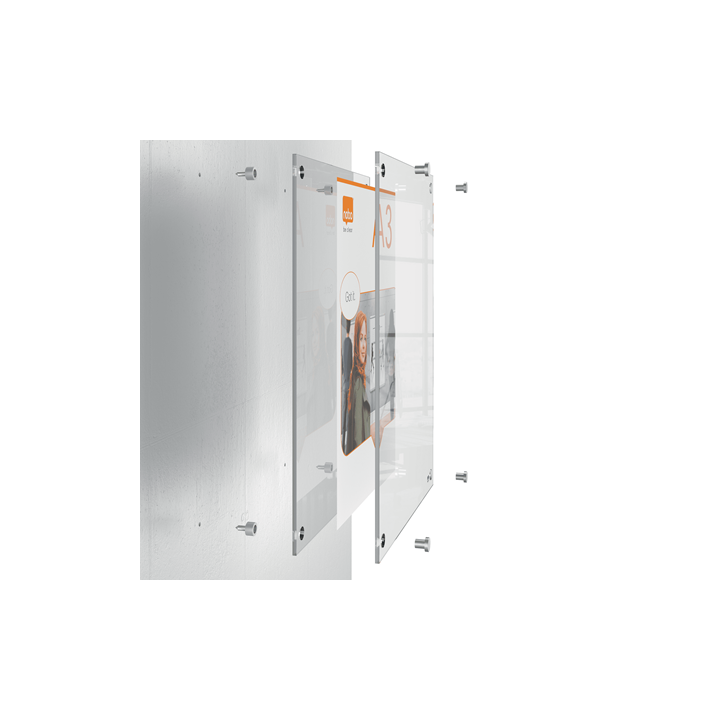 Portaposter acrílico transparente mural a5 nobo 1915592