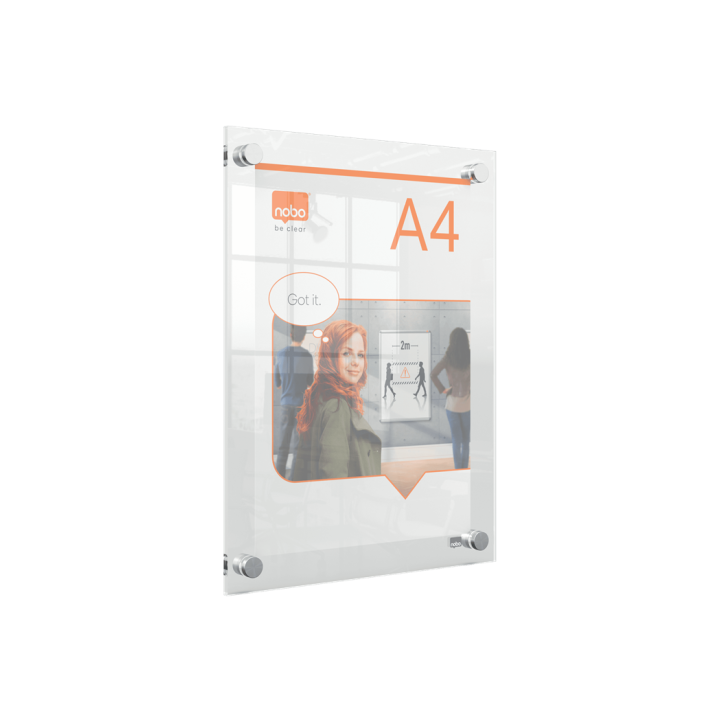 Portaposter acrílico transparente mural a4 nobo 1915591