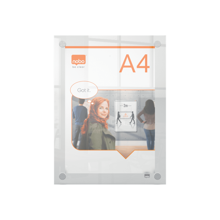 Portaposter acrílico transparente mural a4 nobo 1915591