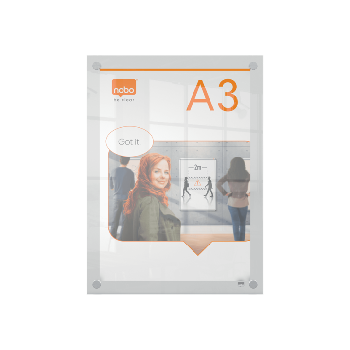 Portaposter acrílico transparente mural a3 nobo 1915590