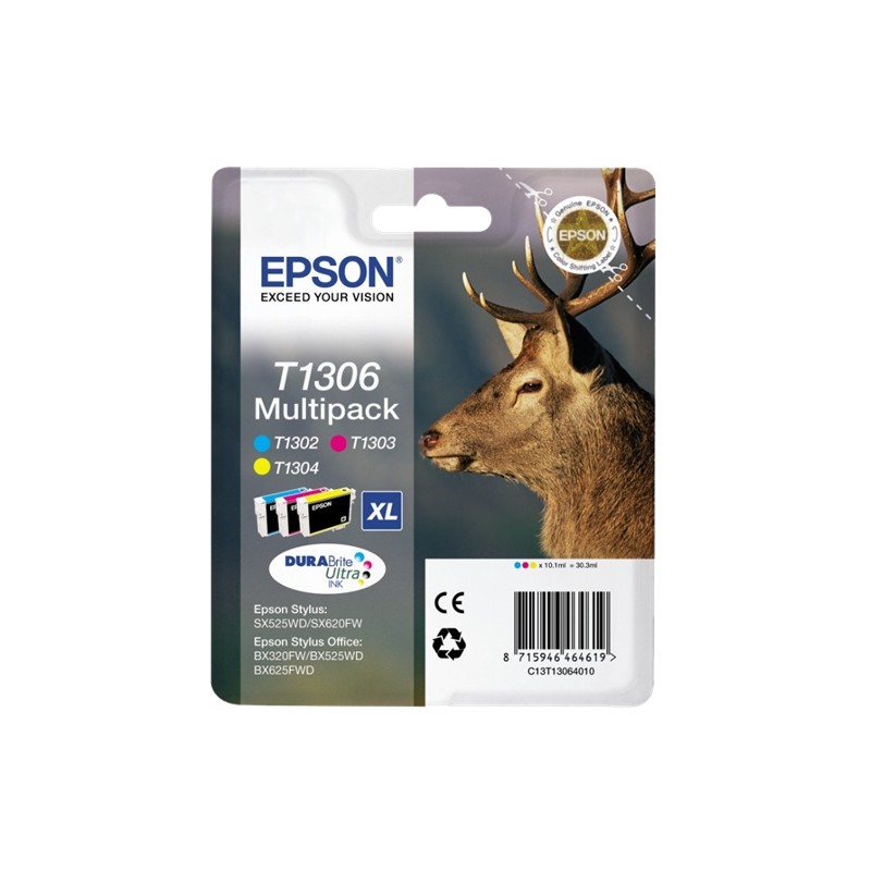 Epson t1306 pack de 3 cartuchos de tinta originales - cian Epson t1306 pack de 3 cartuchos de tinta originales - cian