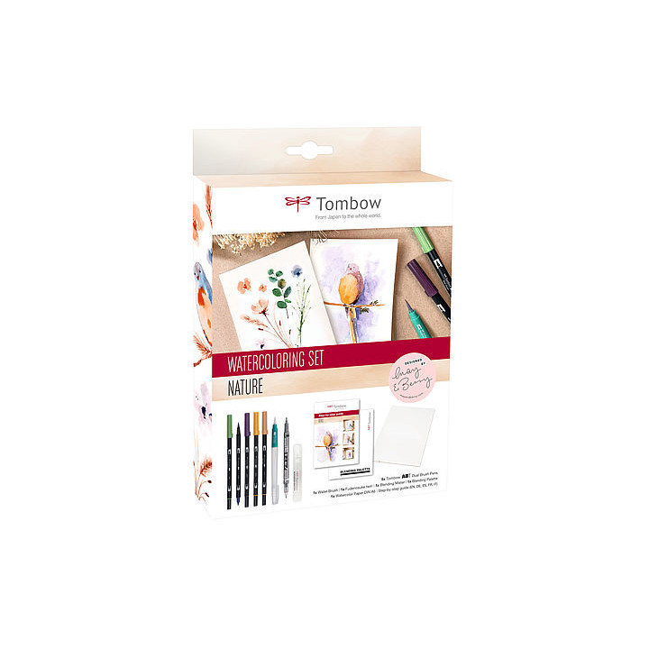Set watercoloring nature tombow wcs-nat