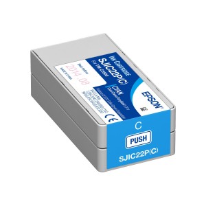 Epson sjic22p cyan cartucho de tinta original - c33s020602/sjic22p(c)