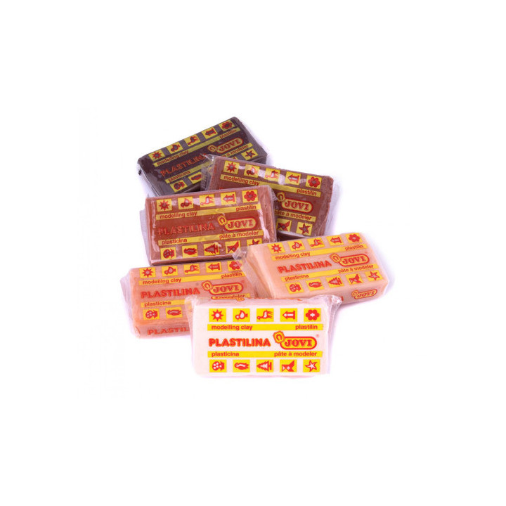 Bandeja plastilina 6 pastillas 50gr colores surtidos gama multicultural jovi 70/6m