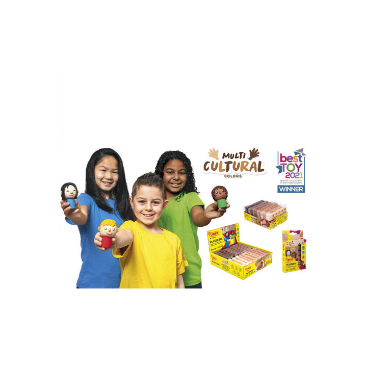 Bandeja plastilina 6 pastillas 50gr colores surtidos gama multicultural jovi 70/6m