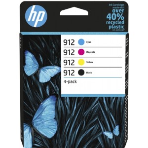 Hp 912 pack de 4 cartuchos de tinta originales - 6zc74ae