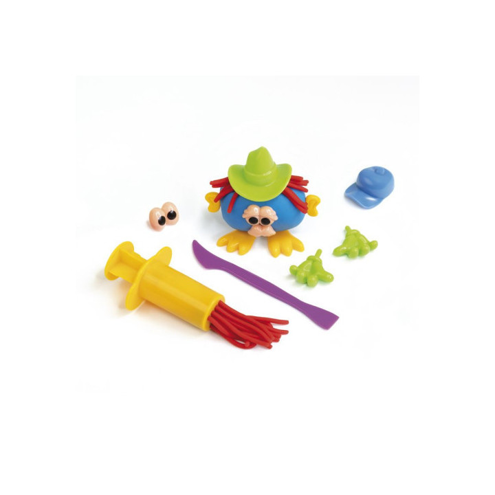 Maletín 4 botes pasta blanda soft dough de 116gr + herramientas "caras divertidas" milan 913304hf