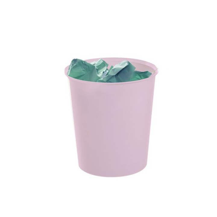 Papelera ecogreen 100% reciclado y reciclable rosa pastel 18 litros 290x310 mm archivo 2000 2001 rs ps