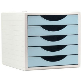 Módulo ecogreen 100% reciclado y reciclable 5 cajones azul pastel 340x270x260 mm archivo 2000 4005 az ps