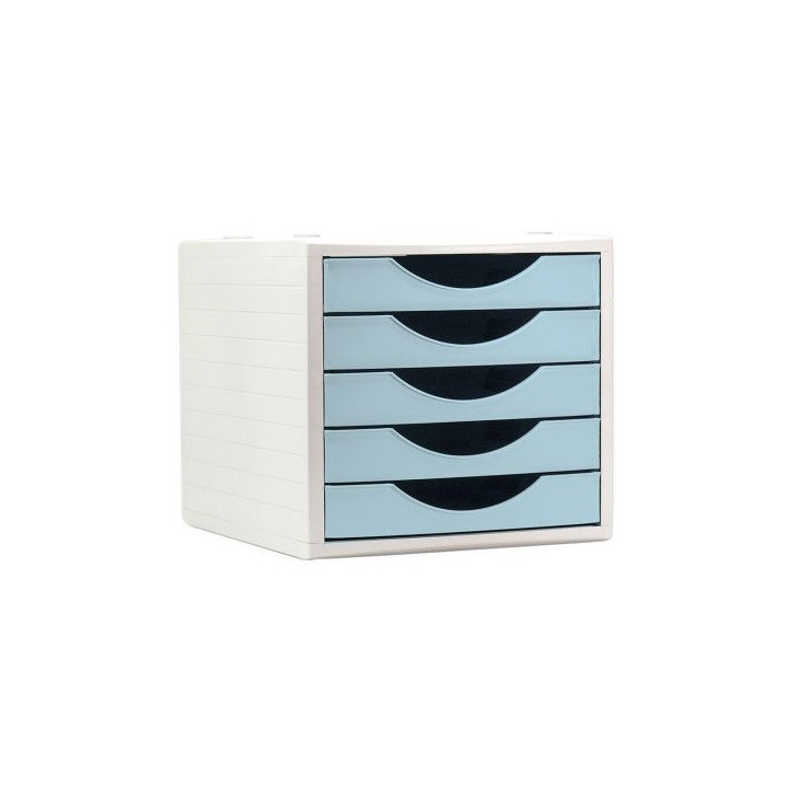 Módulo ecogreen 100% reciclado y reciclable 5 cajones azul pastel 340x270x260 mm archivo 2000 4005 az ps