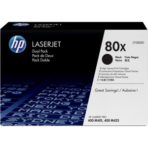 Hp cf280x negro pack de 2 cartuchos de toner originales - 80x