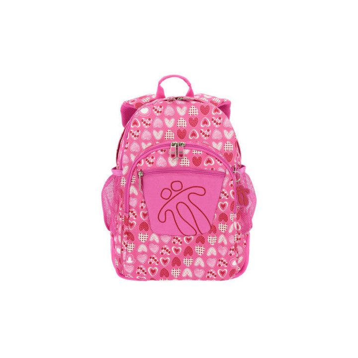 Mochila crayoles refuerzo caucho+bolsillos rosa/corazones totto ma04eco029-1710n-1i3
