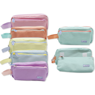 Portatodo tacto suave pastel doble c/asa colores surtidos lagart 329272