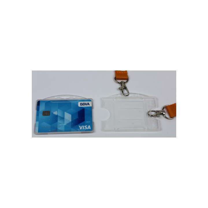 Pack 100 porta-tarjetas plastico rigido 90x57 doble posicion iberplas 147570100