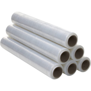 Caja de 6 bobinas film transparente 50 cm ancho 23 micras 2300 gramos x rollo 324trans. 324trans.