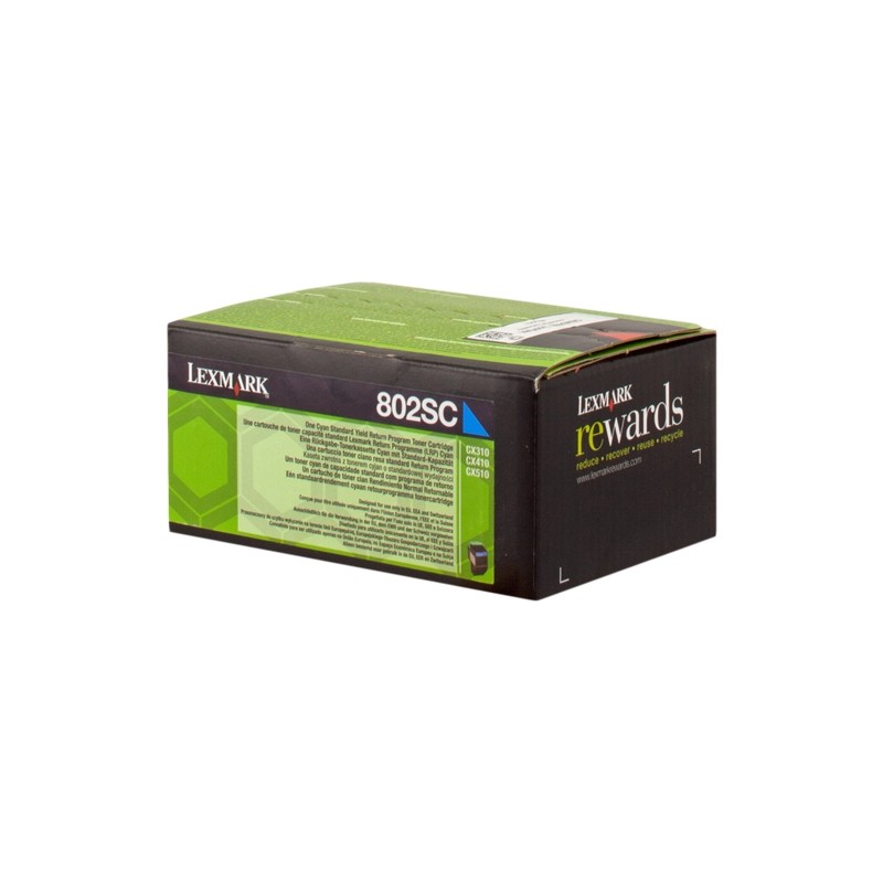 Lexmark cx310/cx410/cx510 cyan cartucho de toner original - 80c2sc0/80c2sce/802sc Lexmark cx310/cx410/cx510 cyan cartucho de toner original - 80c2sc0/80c2sce/802sc