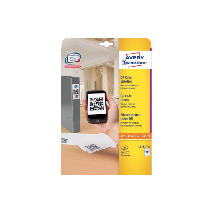 Caja de 25 hojas etiquetas adhesivas cubriente para código qr