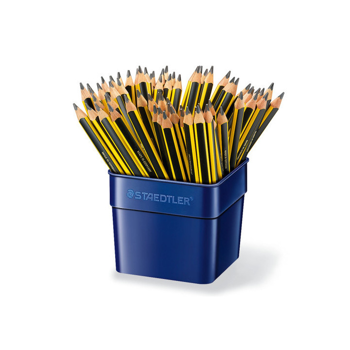 Bote expositor 72 pzas lápiz grafito triangular jumbo noris 119 staedtler 119 t72