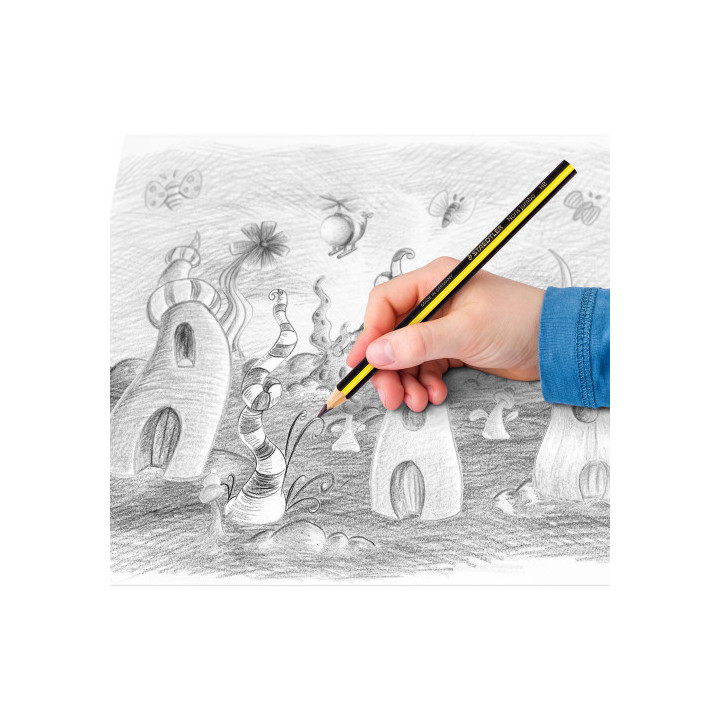 Bote expositor 72 pzas lápiz grafito triangular jumbo noris 119 staedtler 119 t72