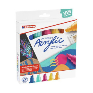 Pack 5 marcadores acrílicos trazo 5-10 mm. abstracto. colores. 934