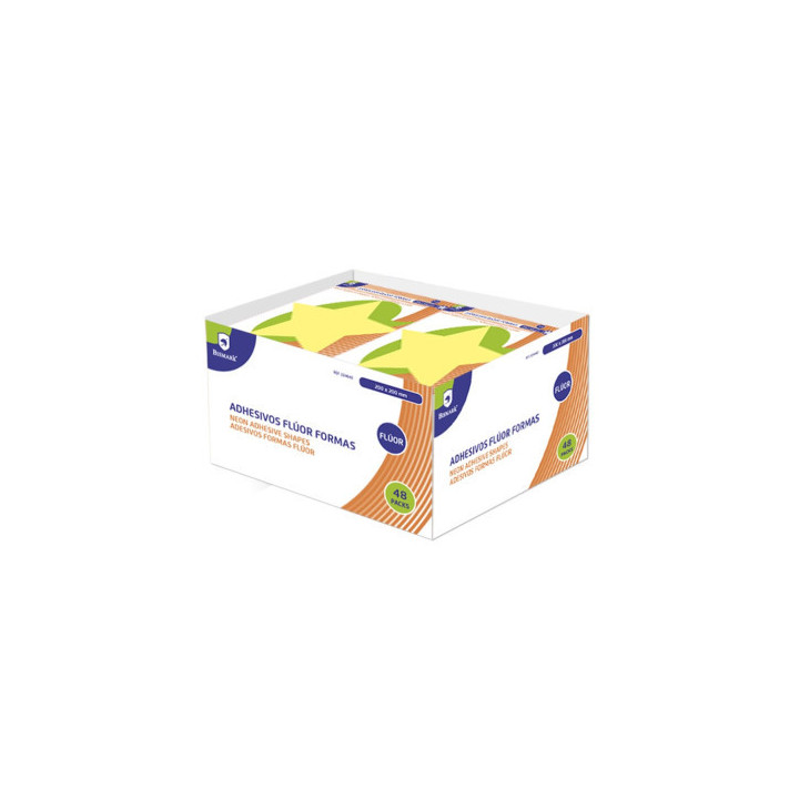 Pack 2 colores adhesivos formas fluorescentes bismark 324642