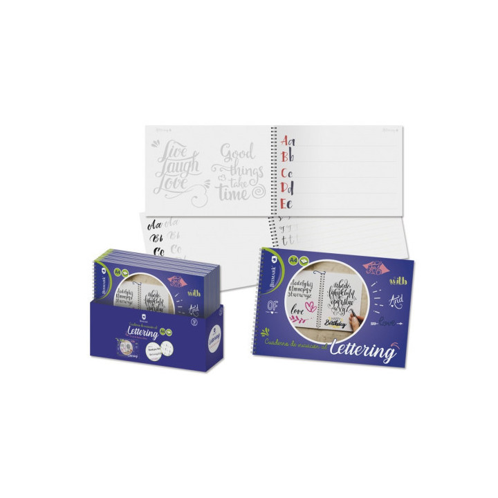 Cuaderno lettering a4 -32 hojas con espiral bismark 328440