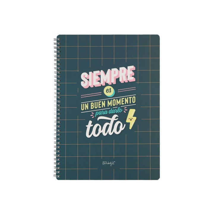 Libreta - siempre es buen momento para darlo todo mr wonderful woa11049es