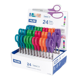 Caja expositora 24 tijeras basic milan 80066
