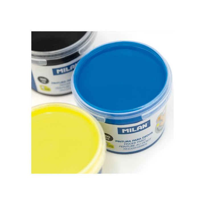 Caja 6 tarros 100ml de pintura dedos colores surtidos milan