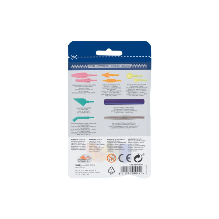 Herramientas de modelado (2 mangos + 8 puntas) nuevo milan 9194110
