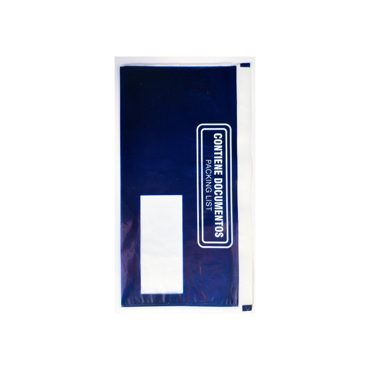 Caja de 1000 sobres packing list 225x122mm ventana derecha impreso azul/blanco 402640