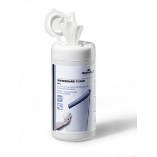 Bote con 100 toallitas húmedas sin alcohol para limpieza de pizarras blancas durable 5759