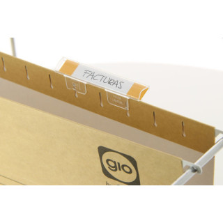 Pack 25 visores poliestireno cristal rigido para carpetas colgantes 85x15mm gio 400108844