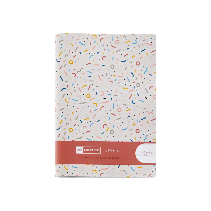 Cuaderno grapado 4º 32hojas pauta 4mm mr con ejercicios rubio miquelrius 8142