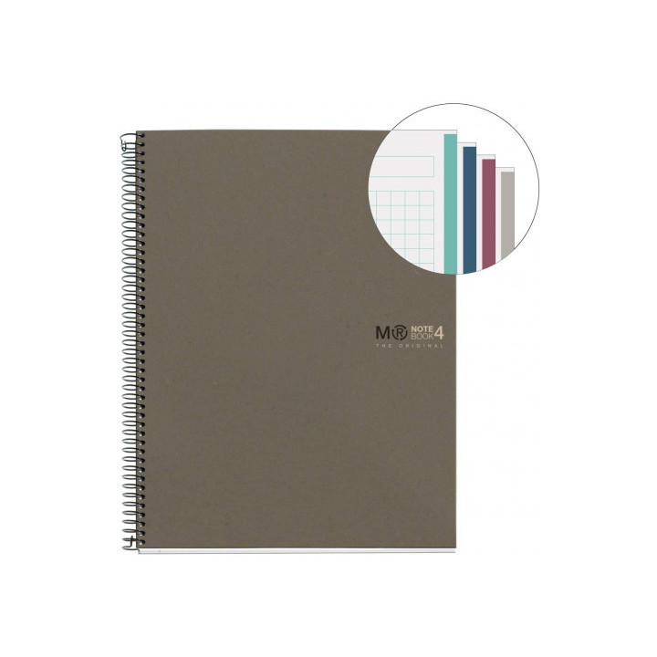 Cuaderno 100% reciclado nb-4 a5 120hojas ecogris miquelrius 6084