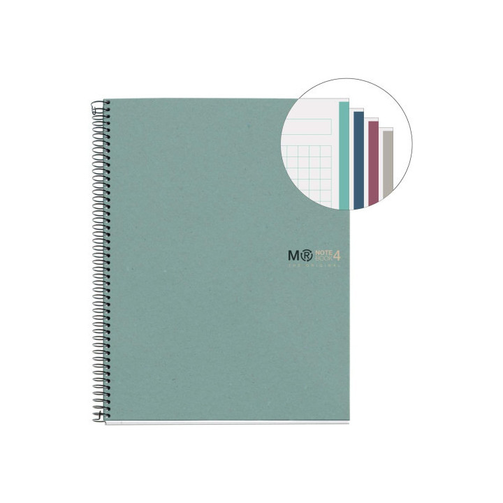Cuaderno 100% reciclado nb-4 a4 120hojas ecoazul miquelrius 6083