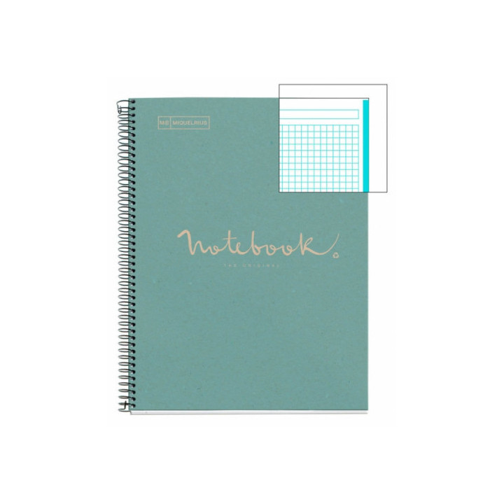 Cuaderno 100% reciclado nb-1 a4 80hojas ecoazul emotions miquelrius 6092