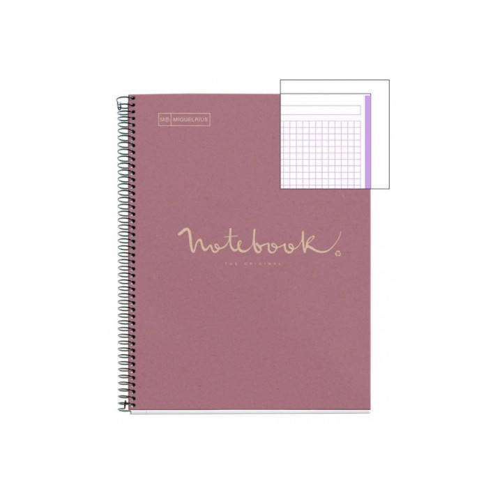 Cuaderno 100% reciclado nb-1 a4 80hojas ecolavanda emotions miquelrius 6090