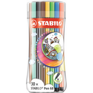 Estuche eleeve pack 30 pen68 stabilo 6830-4