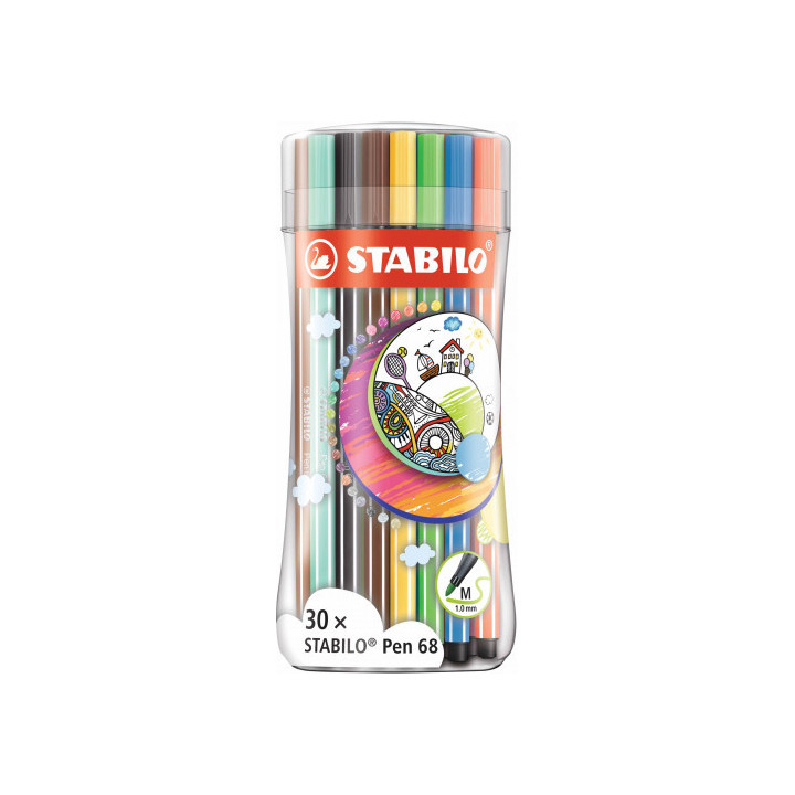 Estuche eleeve pack 30 pen68 stabilo 6830-4