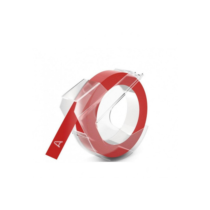 Cinta dymo embosser 3m x 9 mm rojo dymo 520102