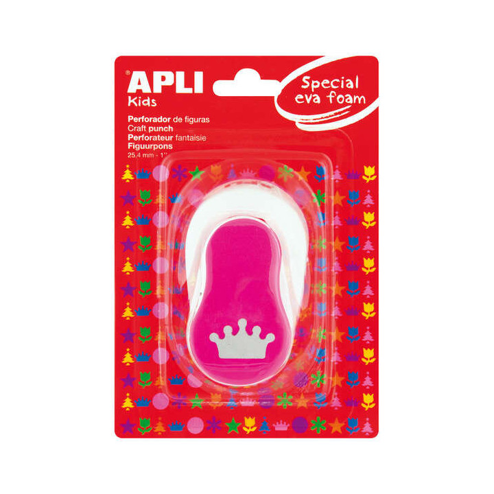 Apli Perforadora de Papel y Goma Eva en Forma de Corona - Figura de 25.4mm - Perforadora de Alta Calidad para Papel